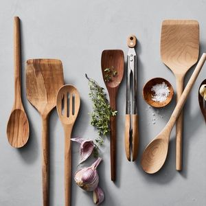 ชุดอุปกรณ์เสิร์ฟสลัดไม้ไผ่แบบยั่งยืน ชุดอุปกรณ์ครัวไม้ทำมือ ขัดเงา ดีไซน์คลาสสิก ช้อนเสิร์ฟอาหารสำหรับใช้ในบ้าน - Product Image 5
