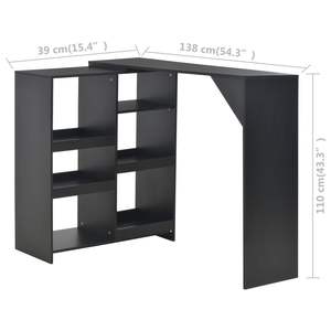 Tavolo da Bar Rettangolare in Legno Ingegnerizzato Nero, Design Standard per Mobili da Bar - Product Image 6