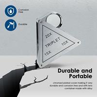 Metal Pocket Magnifier Triplet Lens 18mm Magnifying Glass 10x 15x 20x Leather Case for Jewelry Repair Reading Gem Inspection