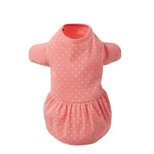 ODM Taiwan made round neck polka dot pattern small pet clothes dresses
