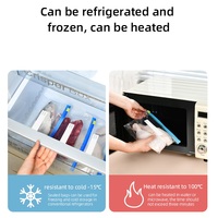 Sacs de conservation sous vide réutilisables en PA/PE gaufré avec fermeture éclair, résistants aux odeurs, gain de place, pour aliments secs et humides, rangement de cuisine