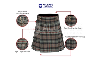 Kilt utilitario Premium para hombres Opciones al por mayor Tela duradera Diseño multibolsillo Hebillas ajustables Entrega rápida en todo el mundo - Product Image 5