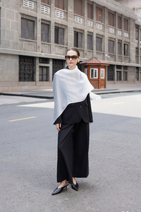 Traje de Mujer de Longitud Regular con Cuello con Muescas, Oversize, con un Solo Botón, de Poliéster/Rayón/Spandex, Transpirable, de Corte Regular, Color Liso - Product Image 2