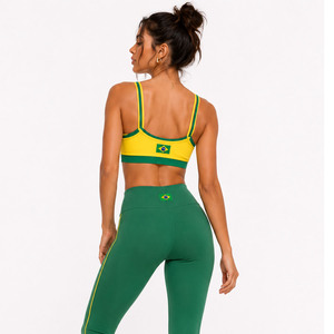 Camiseta Deportiva Amarilla sin Costuras al por Mayor para Mujer, Camiseta sin Mangas Verde con Doble Tirante, Camisola con Gráficos Personalizados para Gimnasio, Fabricante - Product Image 2