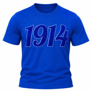 Camiseta de Hombre Phi Beta Sigma Azul Rey 1914, Manga Corta, Cuello Redondo, Diseño con Número Bordado, Fraternidad, Informal, Algodón, Verano - Product Image 3