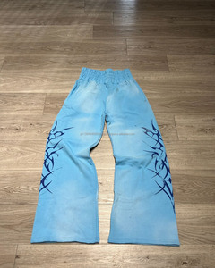 2024 personnalisé 100% coton Streetwear survêtement pantalon lavage à l'acide homme Style soleil délavé strass pantalons de survêtement Style décontracté - Product Image 4