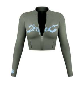 Sweat-shirt en molleton 100 % coton brodé pour femme, style vintage, léger, écologique, anti-transpiration, avec cordon de serrage, pour le yoga et le streetwear - Product Image 2