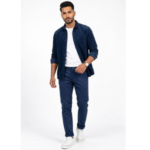 Pantalon chino formel décontracté pour homme, élégant, à devant plat, long, pour le bureau, tissu en coton de qualité supérieure, fabrication OEM et ODM - Product Image 3
