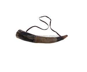 Cuerno de buey Real pulido de la mejor calidad, estilo Animal, cuerno que sopla con funda de cuero, bolsa de regalo para beber nórdico directamente India - Product Image 6