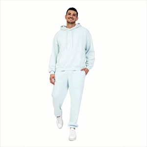 Ensemble de survêtements unisexes en nylon imperméable, coupe-vent et à séchage rapide pour l'hiver, avec sweat à capuche et pantalon de jogging, couleur unie - Product Image 1