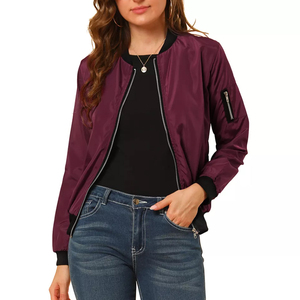 Direct Factory Supply <b>Women's</b> Professional Customizable Breathable Eco-Friendly Autumn/Winter Stand Bomber <b>Jacket</b> Custom Logo - Product Image 4