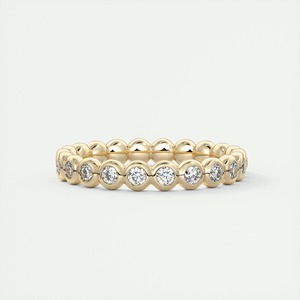 14k Yellow Gold Bezel Set Diamond <b>Ring</b> 1.35CT Brilliant Lab Grown IGI Certified Minimalist Women's Eternity Band <b>Stacking</b> <b>Ring</b> - Product Image 3
