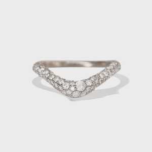 Bagues superposables ondulées demi-éternité en diamant de laboratoire pavé 0,88 ct certifié, bijoux de luxe élégants et modernes pour le quotidien, 14K - Product Image 3