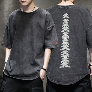 Streetwear T-<b>shirt</b> Acid Washed <b>White</b> Boxy T-<b>Shirt</b> Heavyweight 230 Grams Silk Screen Printing Blank Design <b>for</b> Man and <b>Women</b> DDP - Product Image 2