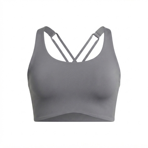 เสื้อชั้นในกีฬาโยคะแบบ Racerback สำหรับผู้หญิงไซส์ใหญ่ รองรับทรงได้ดี ดีไซน์เรียบง่าย โลโก้ด้านหน้า พรีเมียม ระบายอากาศได้ดี ซับเหงื่อ - Product Image 5