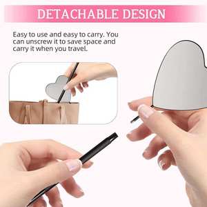 Large <b>Square</b> Stainless Steel Single-Sided Silver Finish Eyelash Cosmetic <b>Mirror</b> Lighted for Extensions Lash - Product Image 6