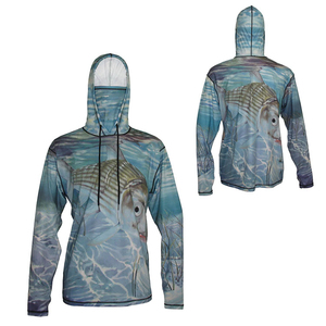 Sudadera con Capucha para Pesca para Hombre, Estampado Completo con Diseño de Peces, Protección UPF 50 Anti-UV, Manga Larga, Ropa para Actividades al Aire Libre - Product Image 5