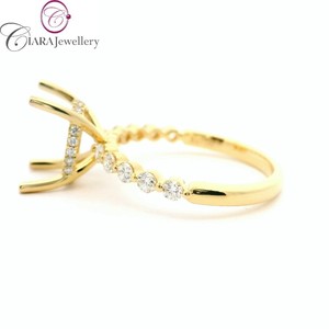 Nouveau modèle 18K Au750 bague de fiançailles bicolore blanc/jaune/or Rose 2.50CT/9.75x7.75mm diamant naturel ovale mariage classique - Product Image 5