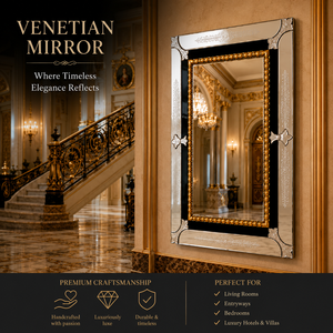Venetian Wooden Carved Rectangle Wall <b>Mirror</b> Etched Floral Beveled <b>Frame</b> Antique <b>Silver</b> Full Length Decorative Luxury Handmade - Product Image 1