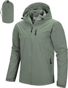 Chaqueta de Lluvia con Capucha para Hombre Hemistyles, Impermeable y Resistente al Viento, Estilo Bomber, Práctica y Elegante - Product Image 1