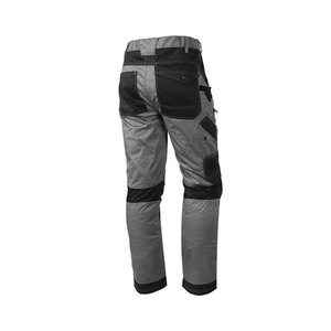 Pantalon de travail gris pour homme, plusieurs poches, tissu en toile, poids moyen, taille haute, braguette boutonnée, coupe droite, style automne - Product Image 2
