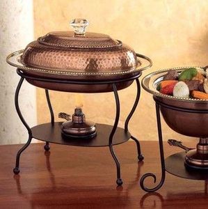 Chauffe-plat commercial en laiton avec base chauffante et couvercle, équipement fiable pour le maintien au chaud des aliments pour la restauration et les hôtels - Product Image 1