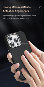 TOTU étui de téléphone à anneau magnétique en cuir végétalien revêtement anti-empreintes digitales Dissipation thermique pour Protection de luxe de la série 15 - Product Image 4