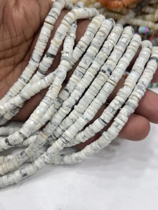 Perles de pierres précieuses de haute qualité pour la fabrication de bijoux, 17 pouces, Hawolite naturel, facettées, forme Heishi, taille 7-8 mm - Product Image 4