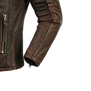 Leather <b>Jacket</b> Contemporary Slim Fit Leather Biker <b>Jacket</b> Fashion Street Style OEM Manufacturer Export Quality - Product Image 6