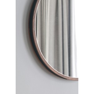 Walnut Wood <b>Round</b> Wall <b>Mirror</b> <b>with</b> <b>Leather</b> <b>Strap</b> 30 Inch Decorative Hanging <b>Mirror</b> for Living Room Entryway - Product Image 2