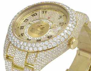 Reloj de Lujo para Hombre, con Letras y Números, Moissanita, Cuarzo Analógico, Acero, 41MM, Resistente al Agua 3BAR, Estilo Hip Hop - Product Image 3