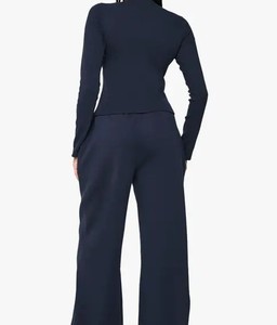 Conjunto Deportivo para Mujer, Chaqueta con Cuello y Pantalones de Pierna Recta, Logotipo Personalizado, Fabricante Mayorista, Chándal con Ribetes - Product Image 3