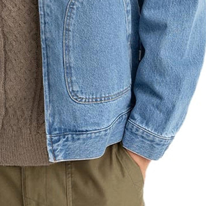 Chaqueta de Mezclilla de Invierno para Hombre, Cuello Alto Informal, Resistente al Viento, Transpirable, Ecológica, Servicio OEM, Alta Calidad, 100% Algodón en la Parte Delantera - Product Image 2