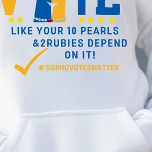 Sudadera con Capucha Personalizada VOTE Blanca para Mujer, Sudadera con Capucha Estampada con Gráficos de la Hermandad Griega Sigma Gamma Rho, Sudadera Informal a la Moda - Product Image 2