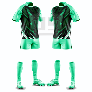 Maillot et short de rugby personnalisés à impression numérique, coupe-vent, écologiques, 100 % polyester, tenue de sport athlétique durable pour - Product Image 4