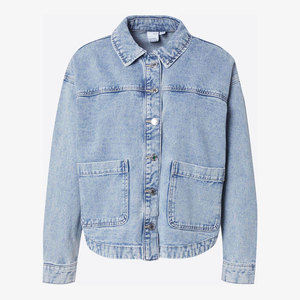Veste en jean pour femme, denim léger, 100% coton, col rabattu, fermeture à boutons sur le devant, veste en jean décontractée de qualité supérieure pour femme - Product Image 1