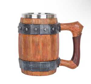 Mug à bière en bois rustique gravé et personnalisé, fait main, poli, style Viking, objet de collection - Product Image 6