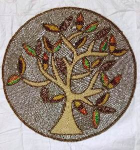 Best Selling Handmade Beaded <b>Placemat</b> Decorative Table Mat Elegant <b>Glass</b> Bead Handicraft For Dining Table Home for Sale - Product Image 2