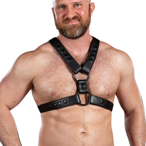 Arnés de tirantes de piel sintética para hombre, ajustable, ecológico, transpirable, con decoración de encaje, talla grande, sexy, para discoteca - Product Image 1