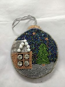 Adorno Colgante de Algodón Hecho a Mano con Cuentas, en Forma de Donut y Huevo Frito, Decoración Redonda de Tela Estilo Festivo, Adorno Artesanal para Árbol - Product Image 3