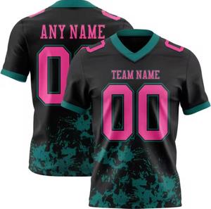 Camiseta de Fútbol Americano Personalizada con Cuello en V, Número 00, Transpirable, Impresa por Sublimación, 100% Poliéster, Unisex para Adultos, Servicio OEM - Product Image 2