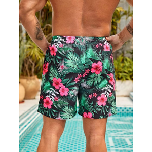 Bañadores de hombre de cintura baja, tipo bóxer, a la moda, lavados, de secado rápido, transpirables, con cordón ajustable, shorts de playa - Product Image 2