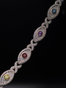 Best Quality 925 Sterling <b>Silver</b> Custom Diamond <b>Bracelet</b> With Sparkling Stones For Women Available In Bulk Quantity - Product Image 5