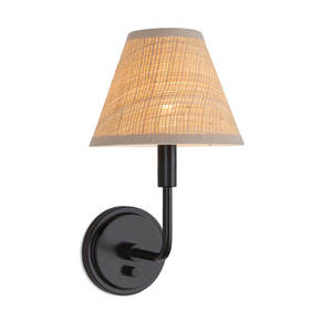 Bohemian Coastal Wall <b>Sconce</b> Woven Rattan Shade <b>Light</b> Fixture Unique Shade Accessories - Product Image 1