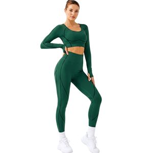 Conjuntos de Yoga para Mujer en Verde Menta, Nylon y Spandex Premium, Antibacterianos, Ligeros, Elásticos en Cuatro Direcciones, Venta al Por Mayor - Product Image 5