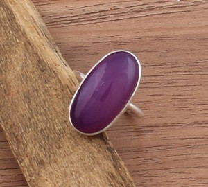 Anillo de Plata de Ley 925 con Engaste de Bisel de Jade Lavanda Natural, Hecho a Mano, para Mujer, Piedra de Nacimiento de Febrero - Product Image 4
