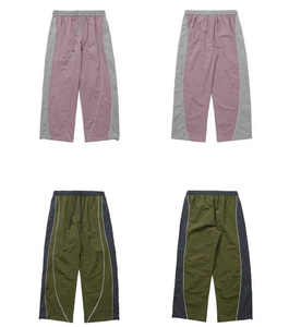 Men's Streetwear Baggy <b>Nylon</b> <b>Track</b> <b>Pants</b> Color Block Hip Hop Loose Joggers Windbreaker Trousers with Reflective Piping Detail - Product Image 1