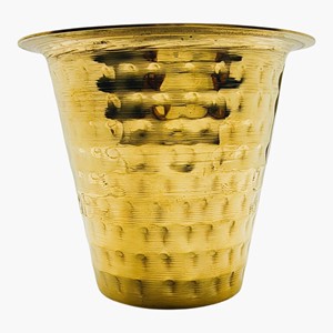 Dabara à café traditionnel en laiton, gravé à la main, design irrégulier, finition antique patinée, ensemble de 2 pièces, décoration d'intérieur YUVA - Product Image 6