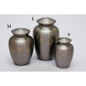Silver <b>Pet</b> Cremation Urns With Gold Paw Prints Heart <b>Keepsake</b> Metal Urn Set For <b>Ashes</b> <b>Keepsake</b> Brass Cremation Urns For Sale - Product Image 4