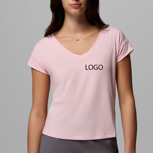 Colección de Verano para Mujer, Camiseta con Logotipo Personalizado, Camiseta Premium Elástica para Mujer, Corte Ajustado, Diseño que Realza la Figura, Hecho en Pakistán - Product Image 1